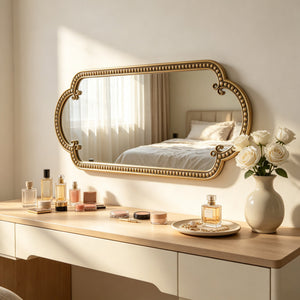 Scalloped Oval Wall Mirror, Vintage