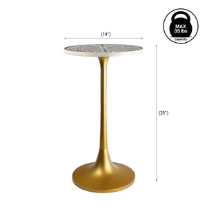 Nysha Modern Bohemian Metal/Resin Inlay Top End Table