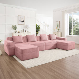 Modular 4 Seat U Shape Sectional Boneless Sofa