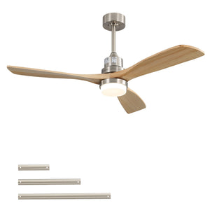 Indoor Ceiling Fan With Dimmable LED Light, 6-Speed Remote Control, LED DC Motor, Reversible Blades