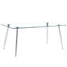 Modern Rectangular Glass Dining Table For 4 - 6 People With Tempered Glass Countertop