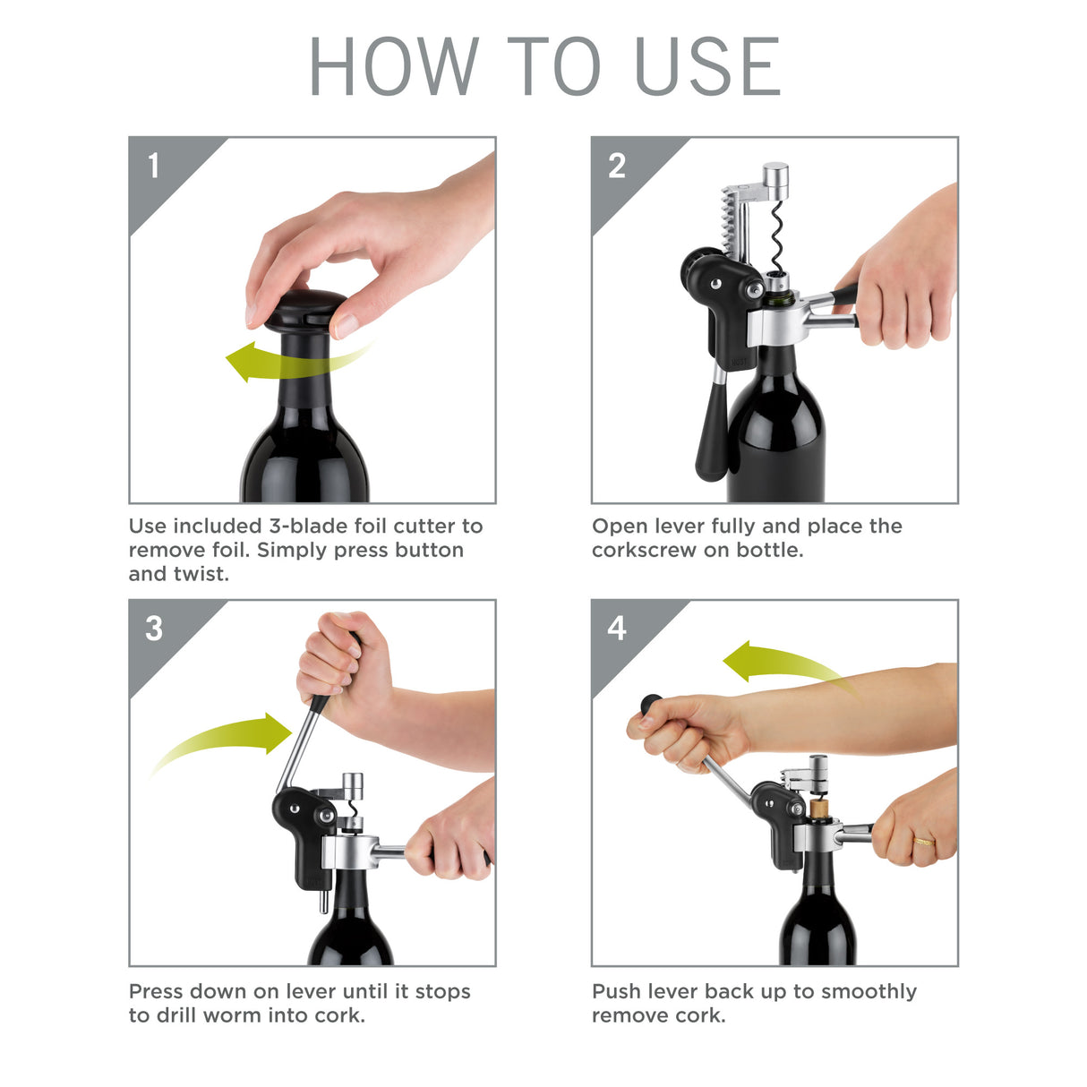 Lever corkscrew set by host®