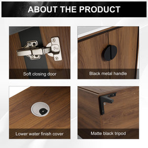 Modern Bathroom Vanity With Top Sink, Engineered Wood Storage Cabinet