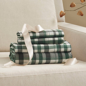 4 Pieces Queen 100% Cotton Flannel Printed Sheet Set Finton