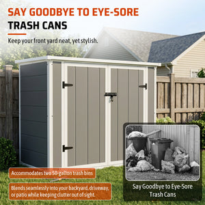 Horizontal Outdoor Storage Shed with Ramp & Hydraulic Lid