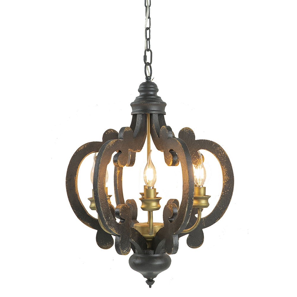Farmhouse 6-Light Wood Chandelier Pendant Light Fixture