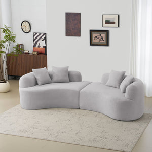 Curved 4 Seater Full Compression Sponge Sofa