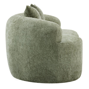 Curved Loveseat Sofa With Round Armrest
