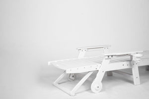 Lounge Chair Outdoor with Wood Texture, HDPE, Adjustable Backrest