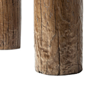 Arbor 60' Reclaimed Elm Double Pillar Console Table, Heritage Medium-Dark Brown