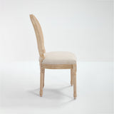 French Country Dining Chairs Set of 2 with Upholstered Rattan Back