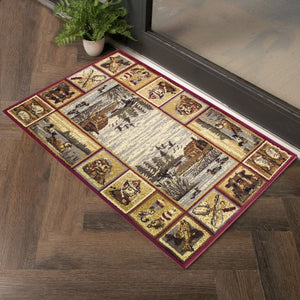 Nature's Nest - 5'3" X 7'3" Lodge Area Rug - Red
