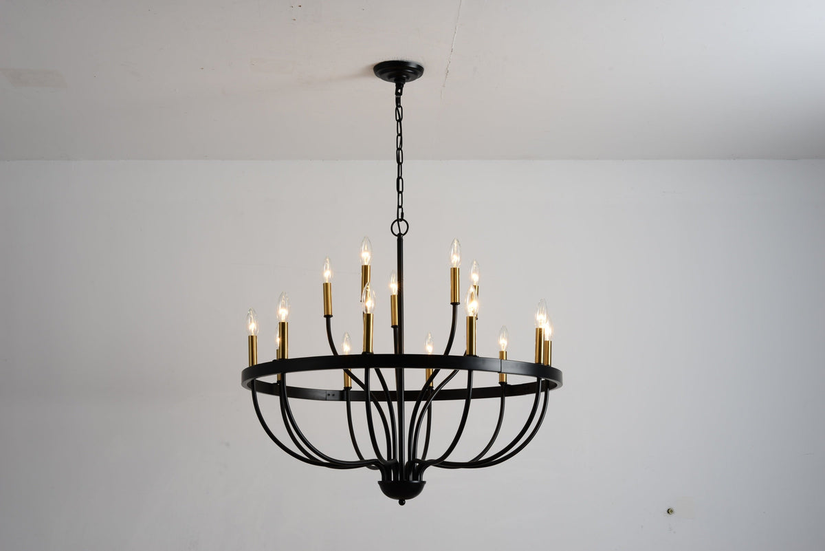 18-Light Industrial Iron Candle Chandelier