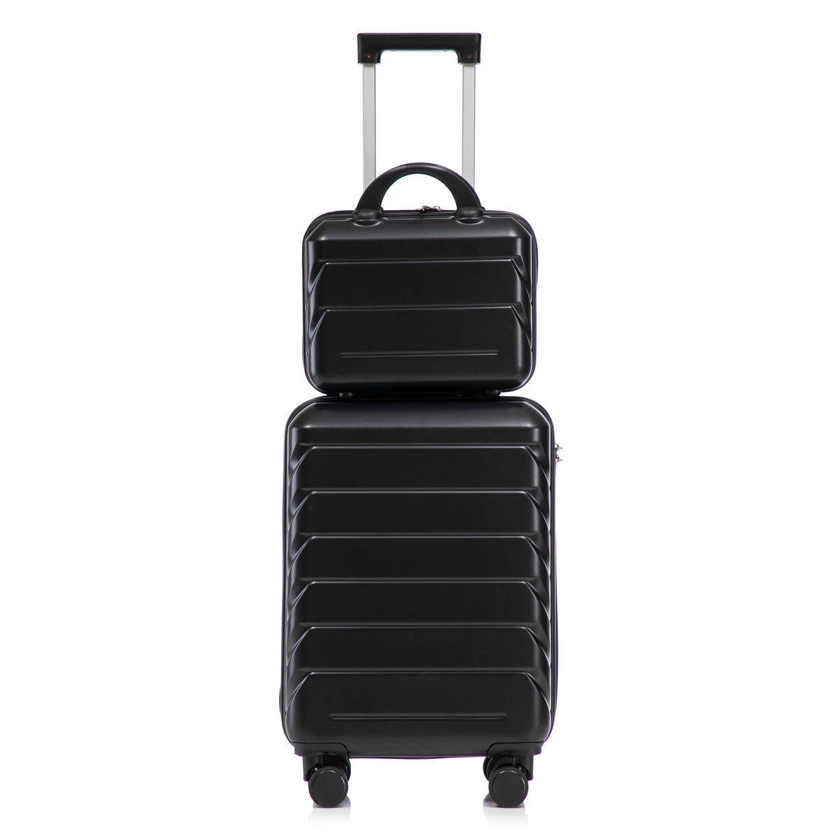 ABS Spinner Wheel Luggage Set with Combination Lock - Black