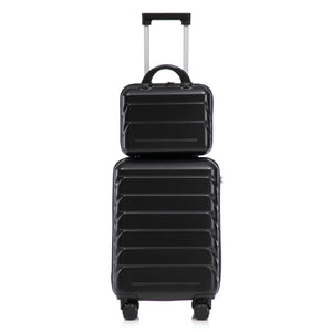 ABS Spinner Wheel Luggage Set with Combination Lock - Black
