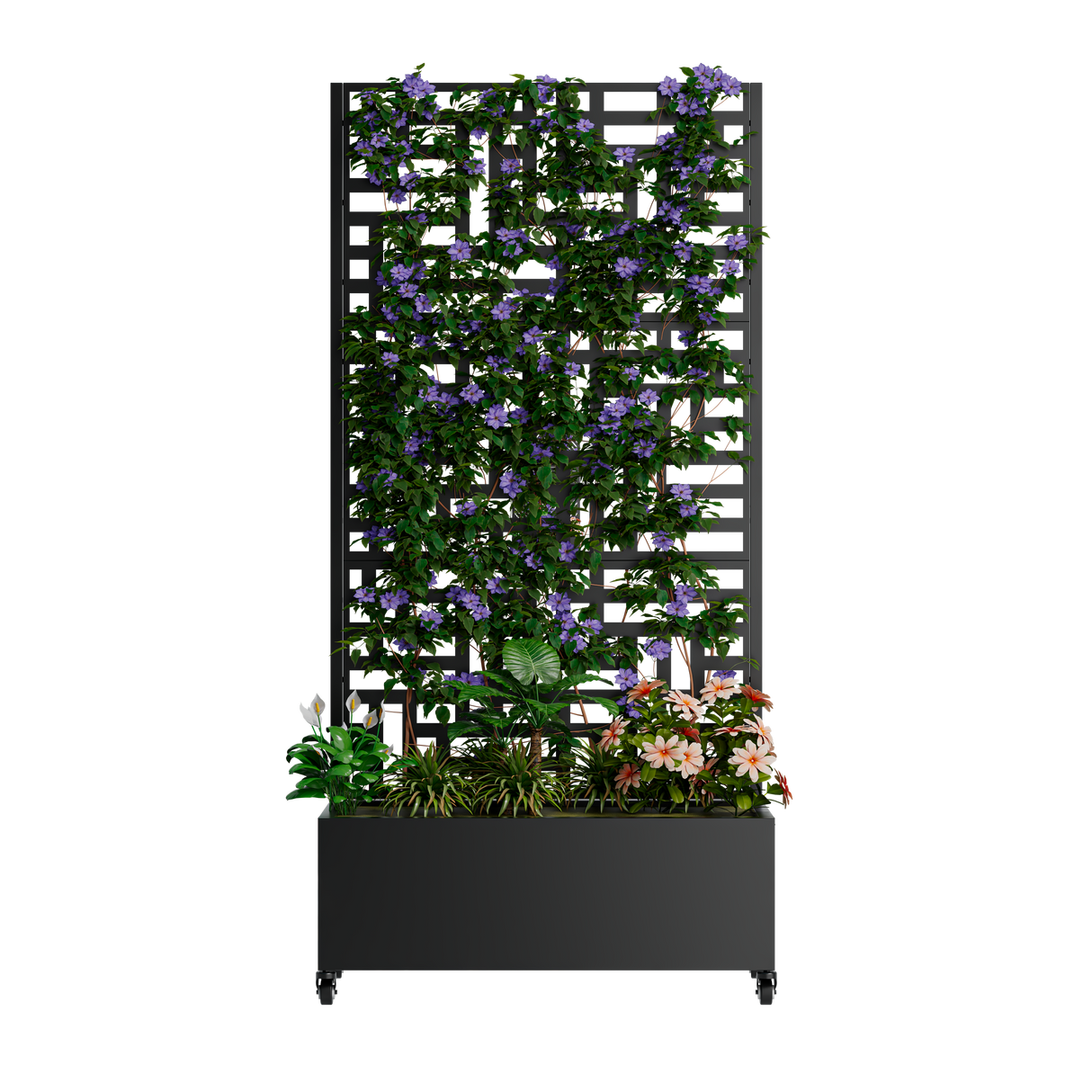 Metal Planter Box with Trellis, 73" x 35" x 16" Raised Garden Bed