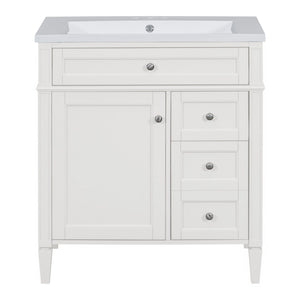 Bathroom Vanity With Top Sink, Storage Cabinet, 2 Drawers, Tip Out Drawer