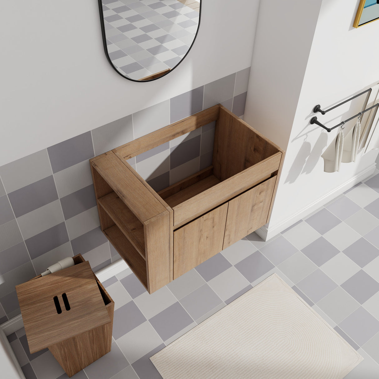 30 Inch Bathroom Vanity With Open Shelf