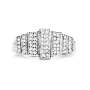 14K White Gold Plated 0.26 Carat Genuine White Diamond .925 Sterling Silver Ring