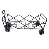 Big Large Capacity Folding Wagon Cart with Extender (Black + Orange)