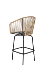 All-Weather Bar Stools with Elegant Woven Detailing – Set of Four