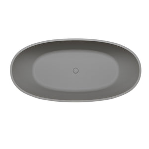 63" Freestanding Bathtub Resin Stone Soaking Bathtub