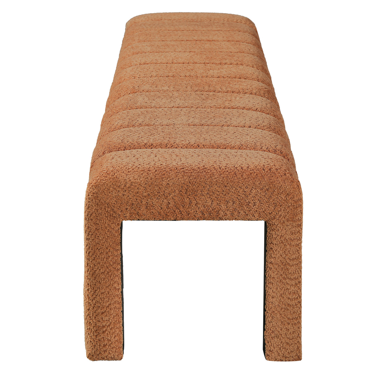 63-Inch Modern Minimalist Multi-Functional Boucle Bench in Orange
