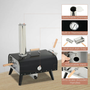 Outdoor Pizza Oven with 12" Rotating Stone - Stainless Steel