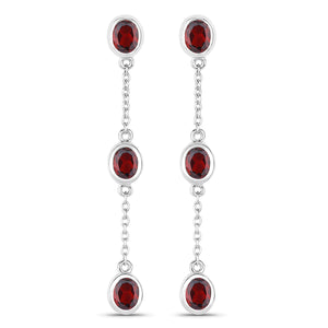 2.70 Carat Genuine Garnet .925 Sterling Silver Earrings