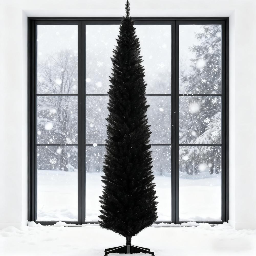 Classic Pencil Christmas Tree with Easy Setup - 8ft Tall
