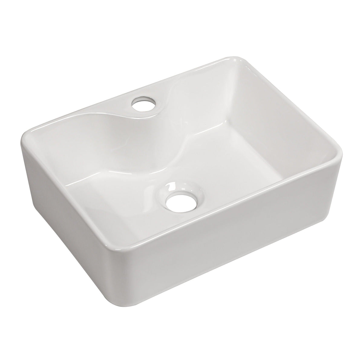 Modern Ceramic Rectangular Vessel Bathroom Sink With Sleek Design