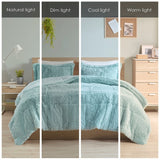 King/Cal King Shaggy Long Fur Comforter Mini Set