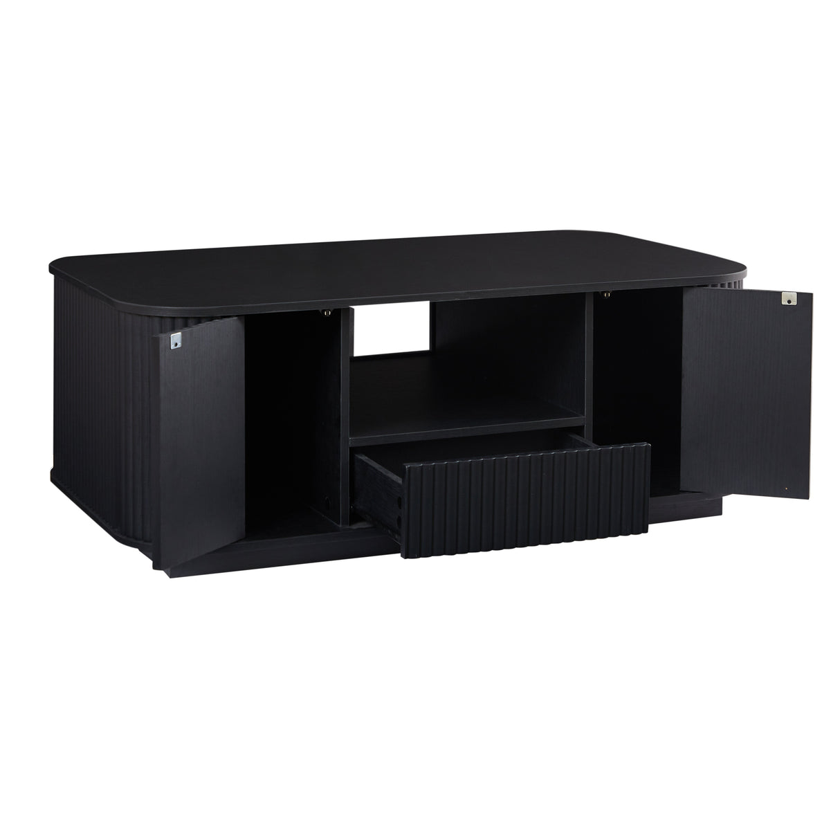 Modern Luxury Oval Coffee Table with Drawers and Storage Compartment