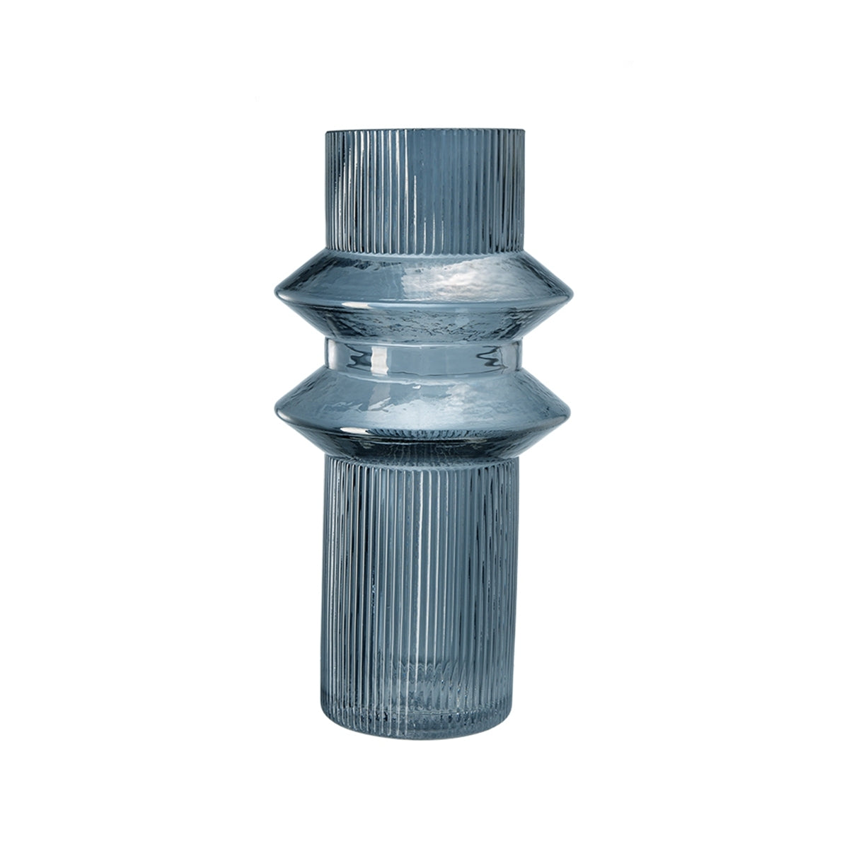 D5.9x11.8'H Fluted Accent Vases with Ribbed Design, Set of 2