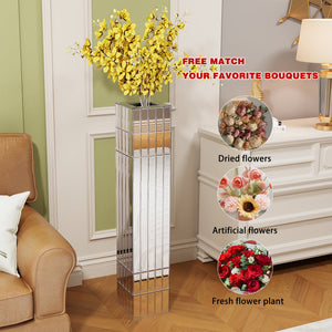 36.02" Tall Mirrored Floor Vase