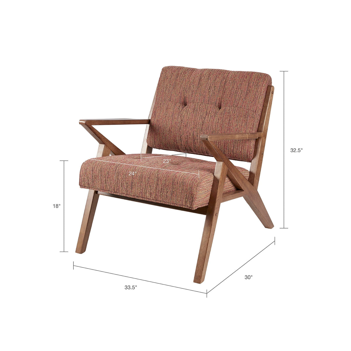 Lounge Chair With Tufted Upholstery And Solid Frame