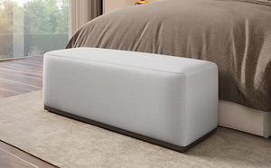 Simple and Elegant Footstool Bench with Soft Fabric Upholstery - Bedroom & Living Room