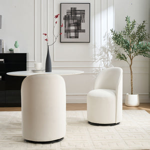 360 Degree Swivel Armless Dining Barrel Chair with Stain-Resistant Upholstery - Multiple Colors