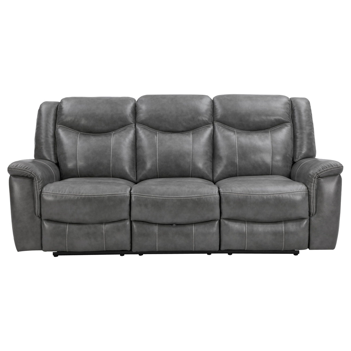 Conrad 2-piece Upholstered Padded Arm Motion Sofa Set Grey