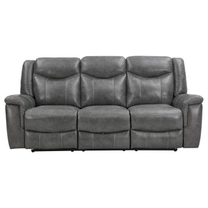 Conrad 2-piece Upholstered Padded Arm Motion Sofa Set Grey