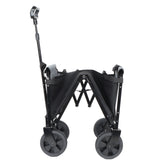 Collapsible Wagon with Wheels - 3 in 1 Lightweight Utility Camping Wagons Carts Foldable (Black)