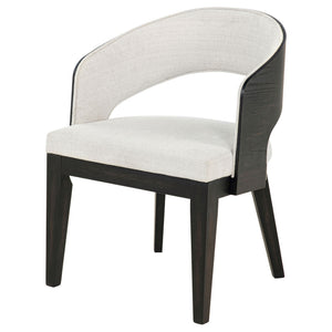Leandro Upholstered Dining Arm Chair Cream (Set of 2)