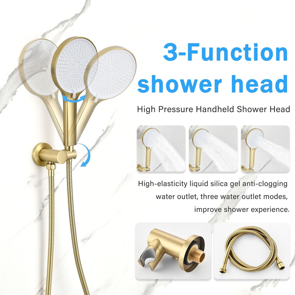 10" Shower System Set With Control Valve And Overhead Shower