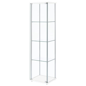 Bellatrix 3-shelf Clear Glass Curio Cabinet White