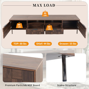 TV Stand With 2 Drawers, Media Console Table, Storage Cabinet With Cable Management