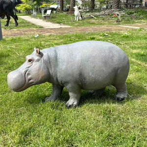 12.6'' Weather Resistant Hippopotamus Garden Statue