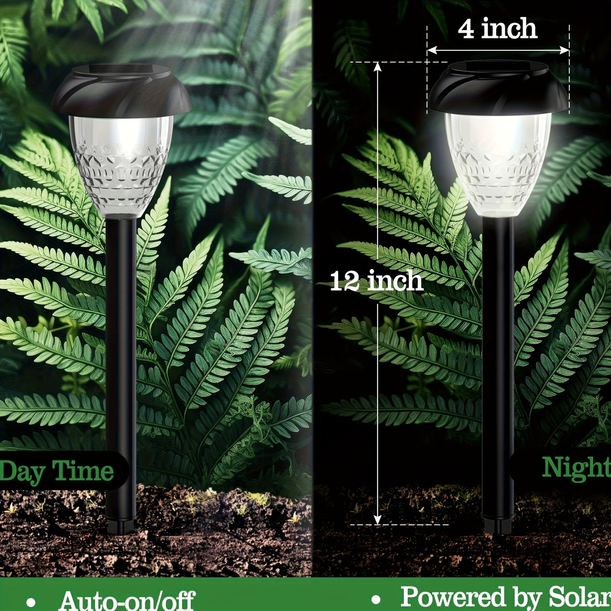 10-Pack Solar Pathway Lights – Bright White LED, Auto On/Off, Mandala Pattern Moktan Sabai