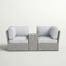Outdoor Wicker Loveseat With Cushions