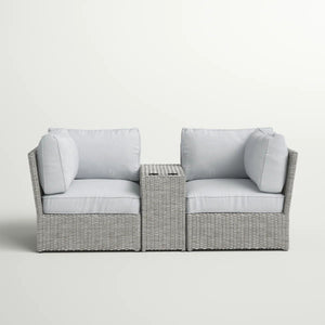 Outdoor Wicker Loveseat With Cushions