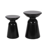 Modern pedestal side table set